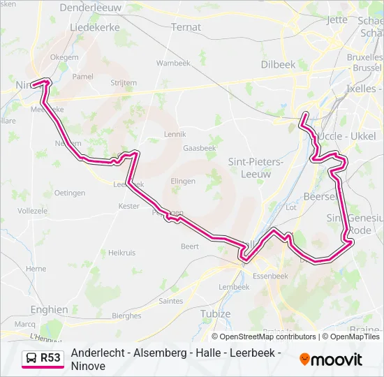 R53 Bus Line Map