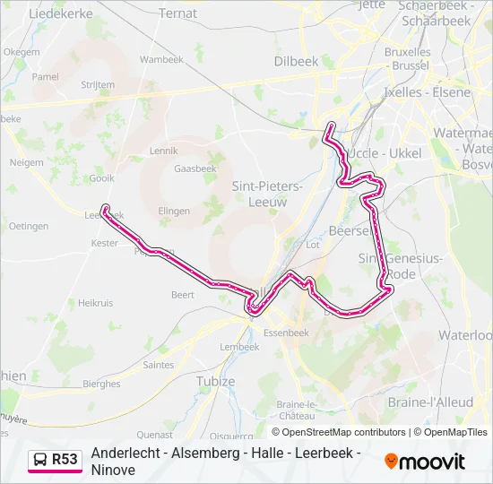 R53 Bus Line Map