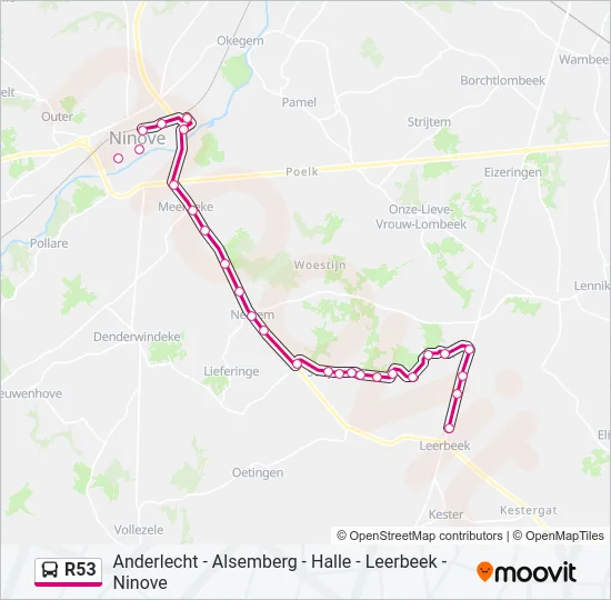 R53 Bus Line Map