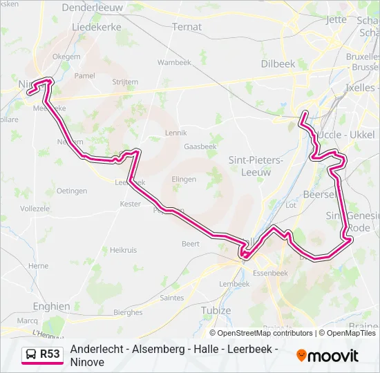 R53 Bus Line Map