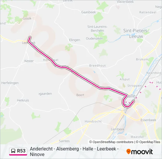 R53 Bus Line Map