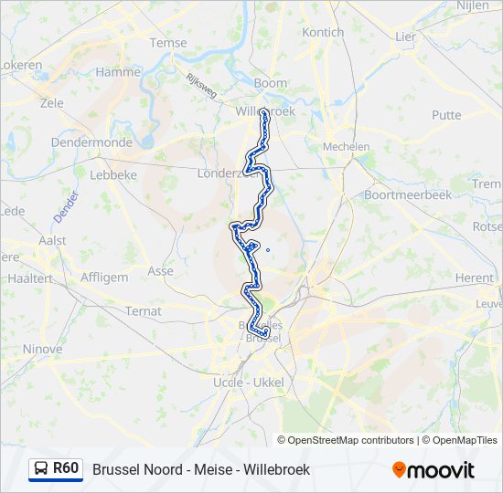 R60 bus Line Map