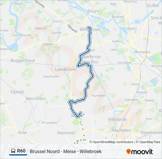 R60 Bus Line Map