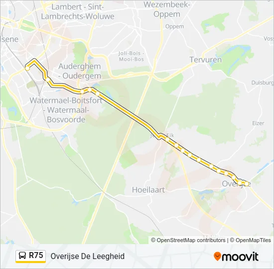 R75 Bus Line Map