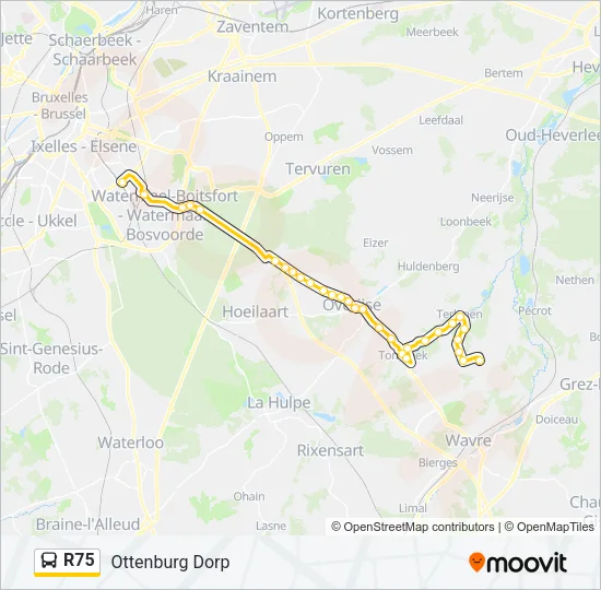 R75 Bus Line Map