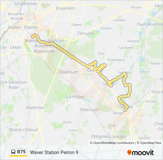 R75 Bus Line Map