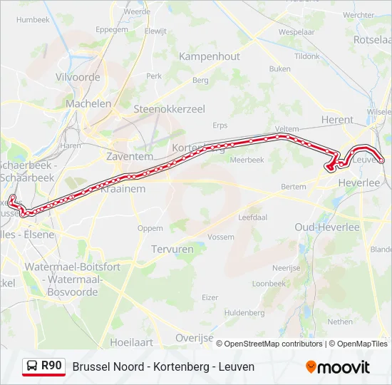R90 Bus Line Map