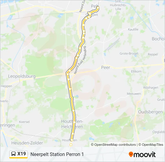 X19 Bus Line Map