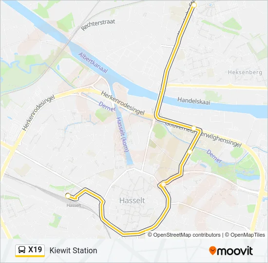 X19 Bus Line Map