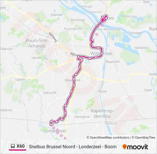 X60 Bus Line Map