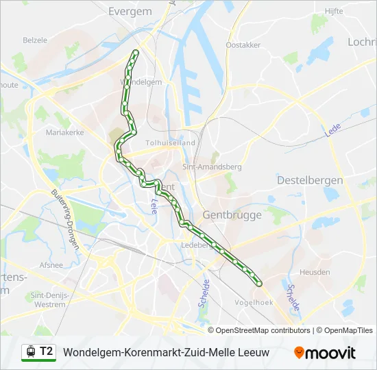 T2 Light Rail Line Map