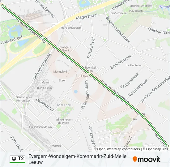 T2 Light Rail Line Map