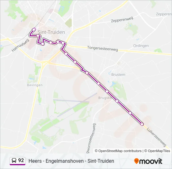 92 Bus Line Map