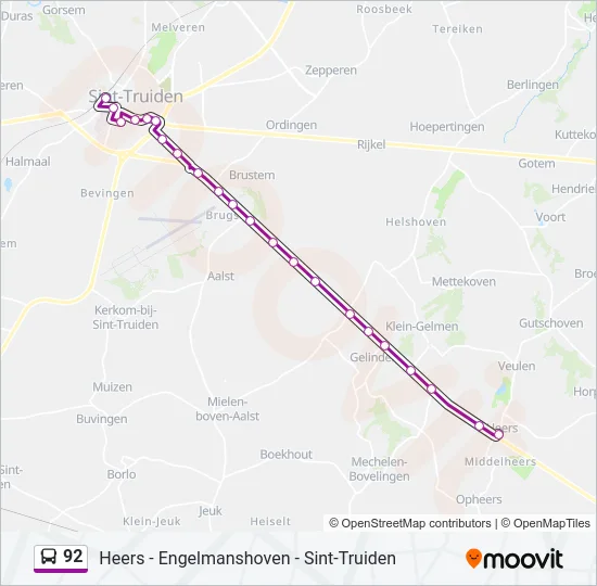 92 Bus Line Map