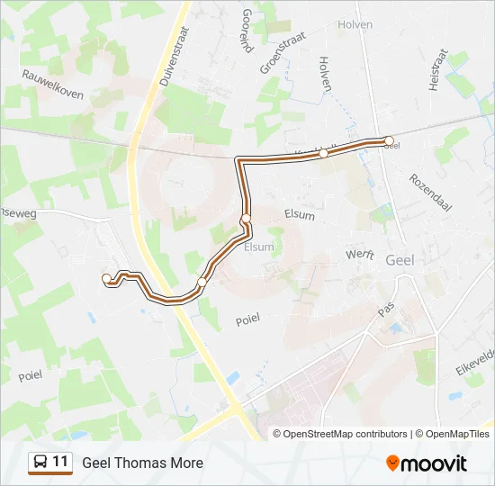 11 Bus Line Map