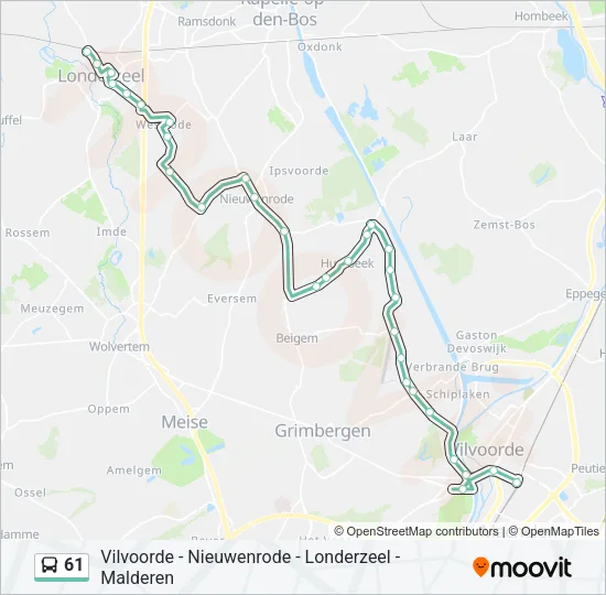 61 Bus Line Map