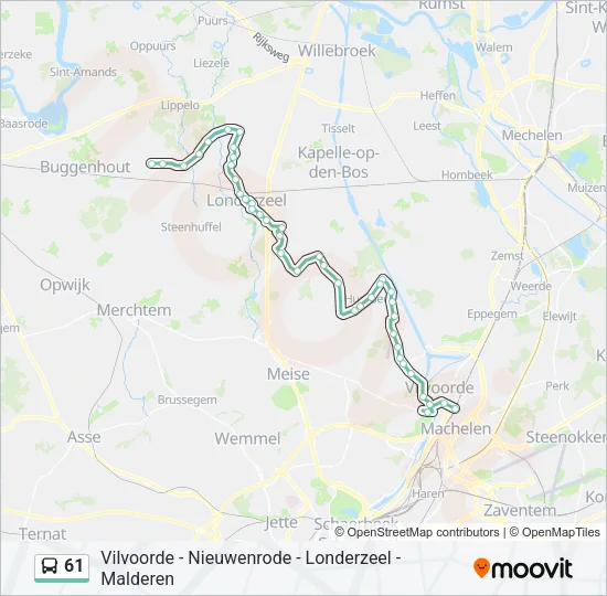 61 Bus Line Map