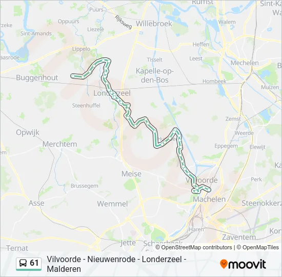 61 Bus Line Map