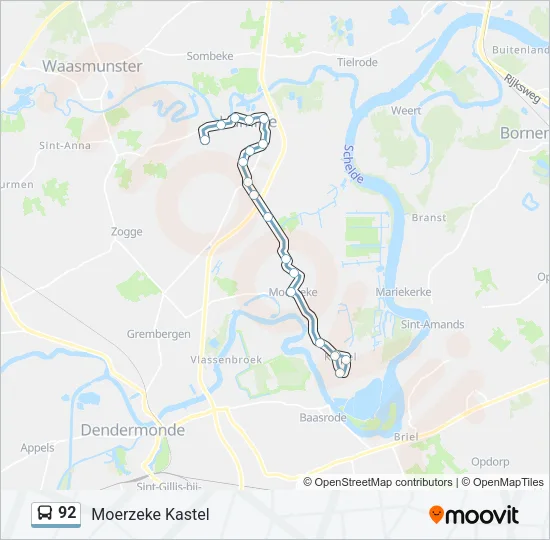 92 Bus Line Map