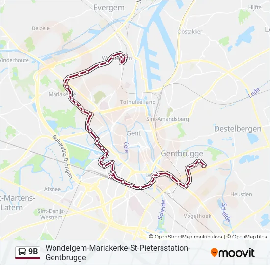 9B Bus Line Map