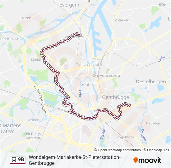 9B Bus Line Map