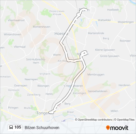 105 bus Line Map