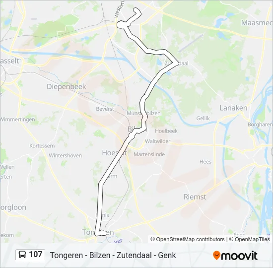 107 Bus Line Map
