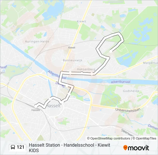 121 Bus Line Map