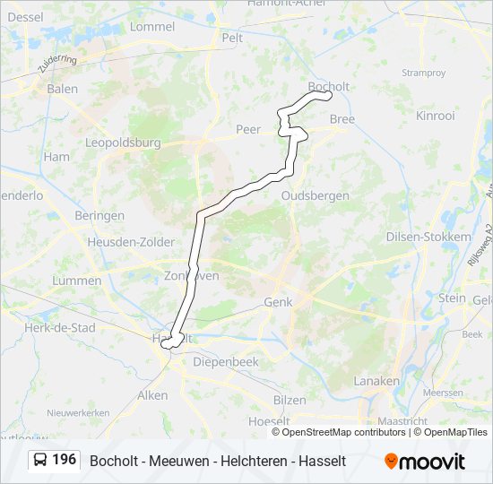 196 bus Line Map