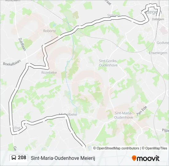 208 Bus Line Map