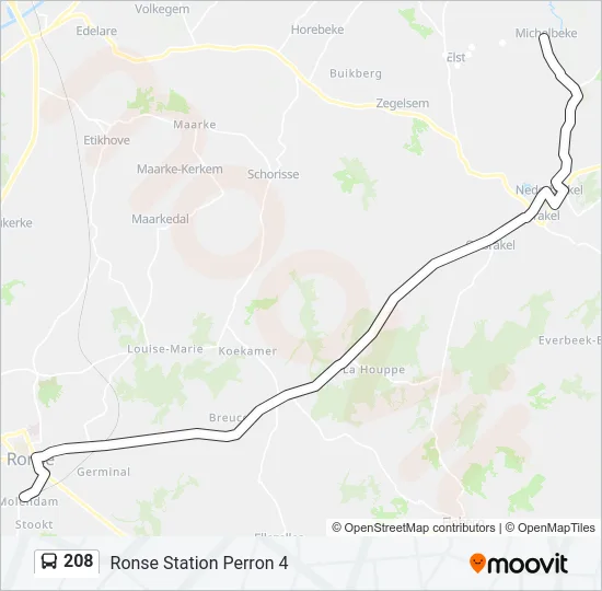 208 Bus Line Map
