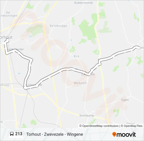 213 Bus Line Map
