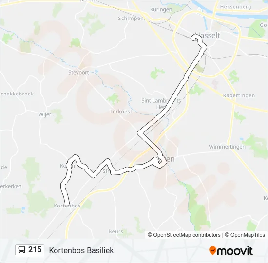 215 Bus Line Map