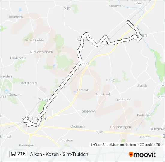 216 Bus Line Map