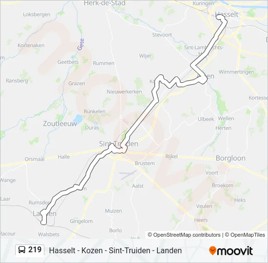 219 Bus Line Map