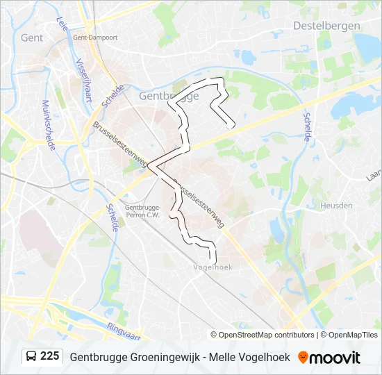 225 Bus Line Map