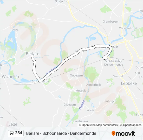 234 Bus Line Map