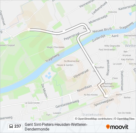 237 bus Line Map