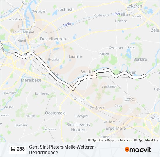 Plan de la ligne 238 de bus