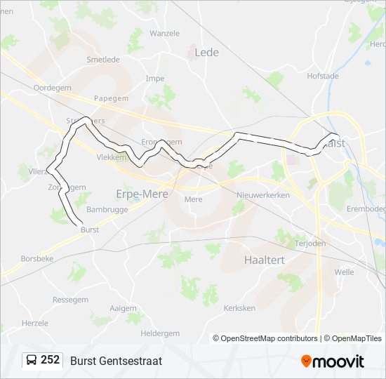 252 bus Line Map
