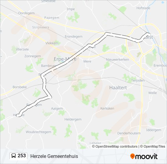 253 bus Line Map