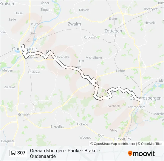 307 Bus Line Map
