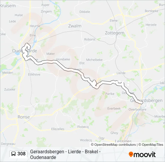 308 Bus Line Map