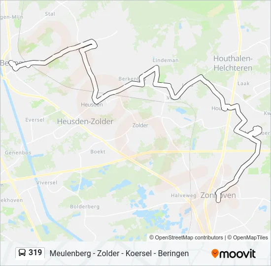 319 Bus Line Map