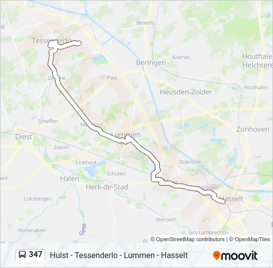 347 Bus Line Map