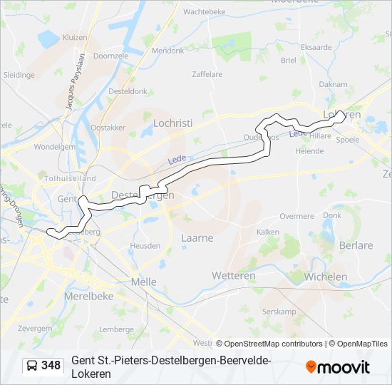 Plan de la ligne 348 de bus