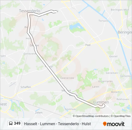 349 Bus Line Map