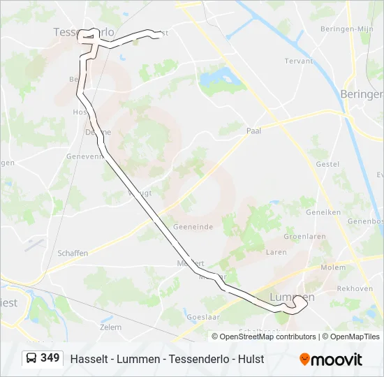 349 Bus Line Map