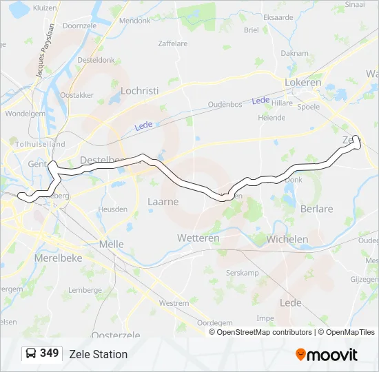 349 Bus Line Map