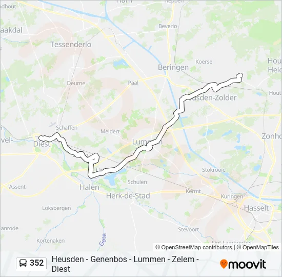 352 Bus Line Map